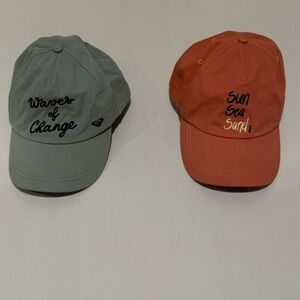 Roxy Baseball Cap Hat Lot of 2 | Waves of Change & Sun Sea Sand | One Size